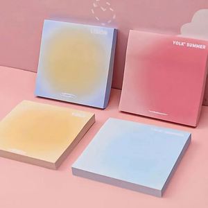 Gradient Solid Color <b>Memo</b> <b>Pads</b> Sticky Notes for Study Office Use New School Year Essential Office Supplies Colorful Notepads for - Product Image 1