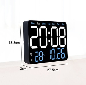 大型LED目覚まし時計ミュートカスタム機能デジタル電子ウィークディスプレイデスクトップ壁掛け時計リビングルームの装飾用 - Product Image 2