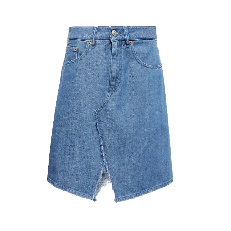 Factory customized wholesale women's summer fashion denim low waisted skirt denim mini skirt