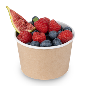 Bol alimentaire rond en papier kraft de qualité supérieure, 300 unités empilables, hermétiques et résistantes à la graisse, pour produits chauds et froids, logo personnalisé - Product Image 1