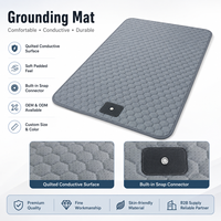 Surmatelas matelassé gris en cuir PU avec sangles élastiques, tapis de mise à la terre conducteur pour lit, taille personnalisée OEM/ODM