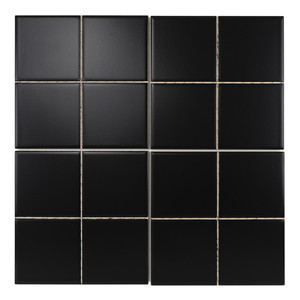 Piastrella Pretagliata Nera Opaca 20x20 per Uso a Parete e Pavimento - Product Image 2