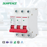 Interruptor Automático Miniatura (MCB) de 2P, 3P, 4P, Tipo C, DZ47-63, 230/400V, 50/60HZ, Protección Li, 6A-63A
