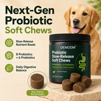 OEM ODM Probiotiques pour chiens sous forme de friandises molles, à base de spores, 8 souches, prébiotiques, santé digestive, supplément immunitaire, poulet hydrolysé