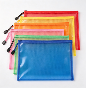 Exquisite <b>A4</b> Grid PVC Waterproof Zipper File Bag Custom Printed Logo Multi-size Optional Stationery for School Office - Product Image 6