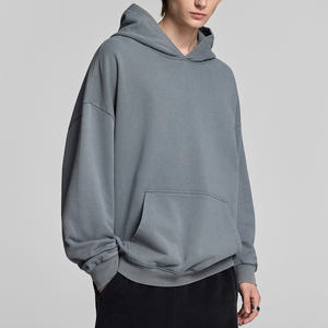 Sudadera con capucha de algodón 100% de manga larga para hombre, ropa informal pesada extragrande de alta calidad con logotipo personalizado - Product Image 1