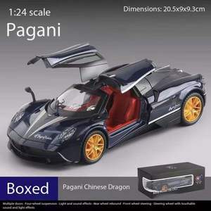 Modèle de voiture sport Pagani en alliage à l'échelle 1:24, avec son et lumière, direction boomerang, jouet pour garçon, modèle de voiture en métal - Product Image 6