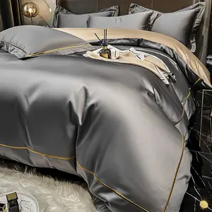Conjunto de cama de algodão egípcio luxuoso personalizado com capa de colcha