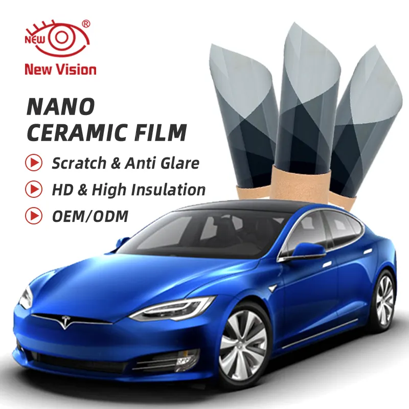 Ir99 % Uvr100 % лучший автомобильный Солнечный стеклянный оконный фильм в рулоне прозрачное видение автомобильный Автомобиль тонированный нано-керамический 5% пленка тонировка окна автомобиля