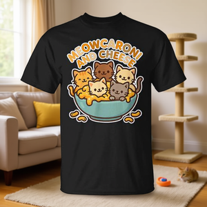 Camiseta con diseño de gatito y gato Meowcaroni y queso - Product Image 3