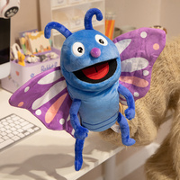 Jouet en peluche de marionnette à main d'abeille-série d'insectes pour la narration de la maternelle, aides pédagogiques et kit débutant de ventriloque (paquet de 6)