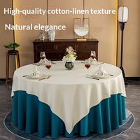 Nappe et jupe de table double couche pour hôtel, nappe ronde épaisse en coton et lin de qualité supérieure pour grandes tables rondes