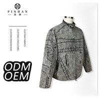 2024 usine en gros de haute qualité Denim tissu grande taille extérieur doudoune manteau vêtements d'extérieur personnalisé manteau bouffant pour hommes