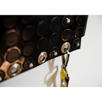 Bolso de mano pequeño de moda para mujer, hecho a mano en Italia, de material PVC y algodón, estilo clásico rock, sin crueldad animal, sostenible, personalizado.
