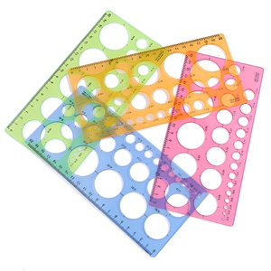 Righello Multiuso per Quilling, Righello a Cerchio, Stencil in Plastica, Strumento Geometrico per Disegno, Forniture per Studenti, Scuola e Ufficio - Product Image 1