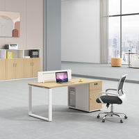 Table de bureau en bois moderne de haute qualité en MDF MFC avec socle mobile pour poste de travail des employés