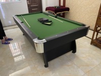 Mesa de Billar y Snooker Profesional de Lujo para Interiores, Moderna, de 7, 8 y 9 pies, con Retorno de Bolas, Personalizable, de Cuero y MDF, ¡Venta Caliente!