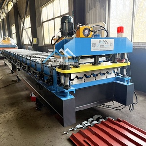 Rouleau de feuille de toiture IBR trapézoïdal de haute précision de vente directe d'usine 725 formant la machine pour la Libye - Product Image 3