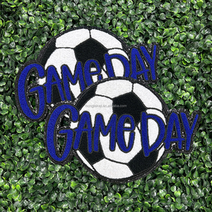 Grosir sulaman permainan sepak bola hari Glitter Chenille huruf besi Pada <span class=keywords><strong>Patch</strong></span> pakaian kustom Chenille <span class=keywords><strong>Patch</strong></span> - Product Image 2