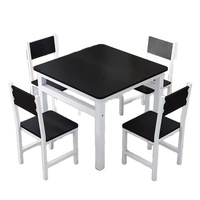 Table à manger carrée en bois avec chaises, design moderne et minimaliste, résistante aux hautes températures, pour la maison, la cuisine, le salon et la cafétéria