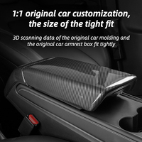 Couvercle de boîte d'accoudoir de voiture en fibre de carbone ABS en gros pour Tesla modèle 3/Y personnalisation d'usine d'origine