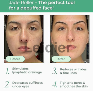 Set <span class=keywords><strong>Jade</strong></span> Roller dan <span class=keywords><strong>Gua</strong></span> <span class=keywords><strong>Sha</strong></span> dengan Logo Kustom, Alat Pijat Wajah dan Tubuh untuk Rutinitas Perawatan Kulit, Meningkatkan Efek Roller Wajah dan GuaSha - Product Image 5