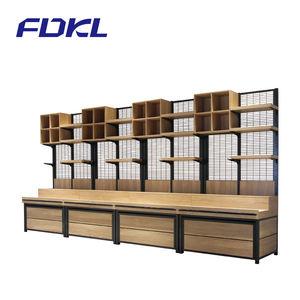 Estante de madera para góndola de alta calidad, diseño artístico, panadería, supermercado, estante de exhibición de madera - Product Image 2