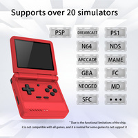 Konsol Game Mini Lipat Layar IPS 3,5 Inci V90S Open-Source Retro, Hadiah untuk Anak-Anak