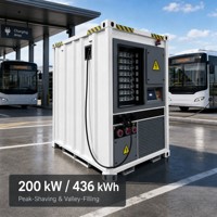 Estación de Carga Móvil para Almacenamiento de Energía 200kW 436kWh IP54, Optimización de Pico y Relleno de Pico, Lista para PV, Refrigeración Líquida, Cargador Rápido para Vehículos Eléctricos