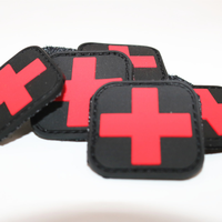 Écusson tactique extérieur en PVC pour vêtements, avec fixation auto-agrippante, pour secours médical, Croix-Rouge, et aide en cas d'urgence, pour chapeau
