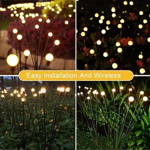 Lumières d'arbre de prise de terre d'orbe de luciole oscillante dynamique actionnée solaire de LED lumières décoratives de paysage de jardin - Product Image 4