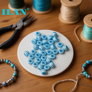 Perline a strisce Ilan Abalorio da 10 mm per la creazione di gioielli - Product Image 2
