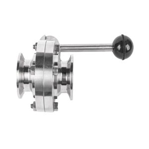 Válvula de mariposa sanitaria soldada con oblea de grado alimenticio SS 304 316 de alta calidad para medios de agua y aceite de alta temperatura - Product Image 4