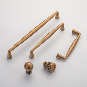 Furniture <b>Handle</b> And Knob Zinc Alloy American Style Drawer <b>Cabinet</b> Door <b>Handle</b> Retro Single Hole <b>Copper</b> Finish - Product Image 3