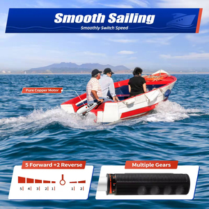 Moteur de pêche électrique hors-bord robuste 12V 65LBS de poussée, neuf, pour bateaux pneumatiques - Product Image 2