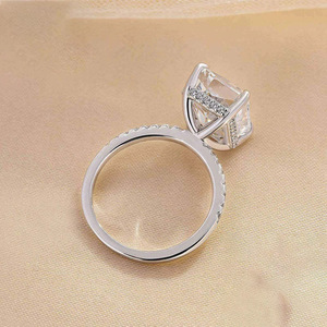 Bague de fiançailles en argent sterling 925 SPJ, taille radiant 7x9 mm, <span class=keywords><strong>3</strong></span> <span class=keywords><strong>carats</strong></span> CZ, pour femmes, bijoux fins de luxe pour mariage - Product Image 3
