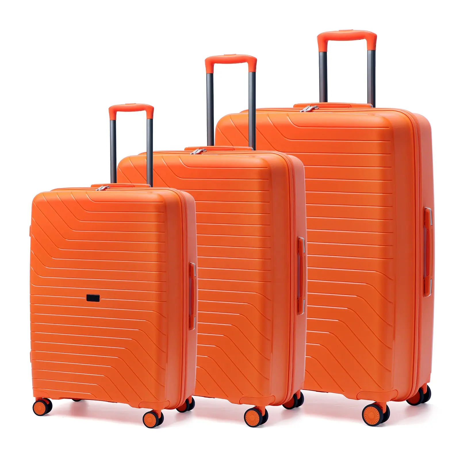 Malas de bagagem de kofferset, injeção dura de pp listrado conjuntos de malas de viagem