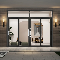 Porte coulissante moderne sur mesure pour intérieur, robuste, résistante au vent, en alliage d'aluminium, double vitrage trempé, insonorisée et isolante thermiquement