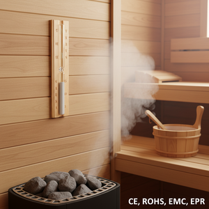 <span class=keywords><strong>Prix</strong></span> de gros : Seau de sauna moderne avec thermohygromètre, minuteur à sable, doublure en plastique et pelle à eau pour salle de sauna - Product Image 3