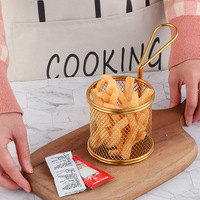 Panier à friture en métal en acier inoxydable 304 de haute qualité, Mini panier à frites rond pour la cuisine de la maison