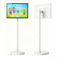 Afficheur numérique tactile portable de 32 pouces, Android 13, AG anti-reflets, kiosque roulant avec caméra frontale pour la publicité et l'animation