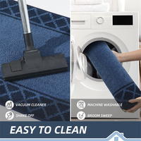 Tapis d'entrée intérieur noir absorbant l'eau, à rayures touffetées, antidérapant, lavable, résistant aux taches, adapté aux animaux domestiques
