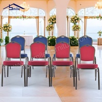 Chaises empilables en métal écologiques pour hôtels, mariages en plein air, avec coussin en tissu, pour hôpitaux, maisons et bureaux, fabriquées en Chine