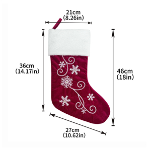 <span class=keywords><strong>Chaussettes</strong></span> de Noël en velours bleu marine et rouge de qualité supérieure, brodées de flocons de neige, personnalisées, pour décorations de fête de famille - Product Image 6