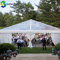Tente de réception transparente pour mariage, chapiteau imperméable à portée libre pour événements et célébrations en extérieur