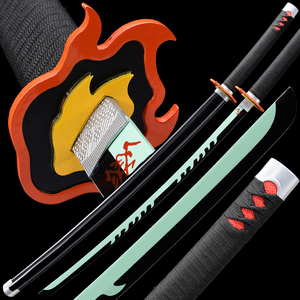 <span class=keywords><strong>Katana</strong></span> de l'anime populaire Demon Slayer, <span class=keywords><strong>Rengoku</strong></span> Kyojuro, accessoire de cosplay, pour collection et décoration - Product Image 1
