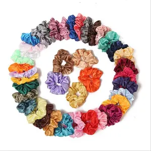 탄성 머리 Bobbles 포니 테일 홀더 새틴 헤어 Scrunchies 여자