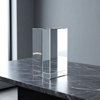 Base en cristal et verre K9 gravée sur mesure avec gravure intérieure pour vitrine et décoration de médailles
