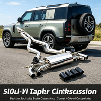 Système d'échappement en acier inoxydable poli avec soupape, silencieux Catback à haut débit, compatible avec Land Rover Defender V8 SUV, accessoires de mise à niveau