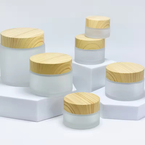 Envase Cosmético Esmerilado de 5/10/15/20/25/30/50/60/100g, Tarro de Vidrio Transparente Mate para Crema Facial con Tapa Dorada Rosa - Product Image 3